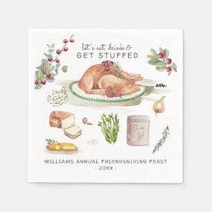 Serviette En Papier Faisons bombance   Friendsgiving de Thanksgiving