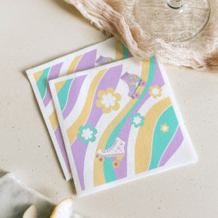 Serviette En Papier Faisons du Roller Quad Fille Anniversaire Groovy P