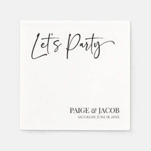 Serviette En Papier Faisons la fête classique moderne minimal Mariage