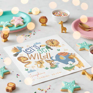 Serviette En Papier Faisons un safari sauvage animaux anniversaires de