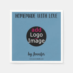 Serviette En Papier Fait À La Maison Avec Amour Élégant Personnalisé D