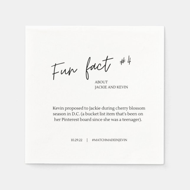 Serviette En Papier Fait amusant #4 Mariage Cocktail serviettes (Devant)