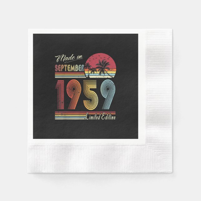 Serviette En Papier Fait En Septembre 1959 62 Ans 62e Anniversaire (Devant)