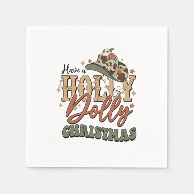Serviette En Papier Faites un Noël Holly Dolly (Devant)
