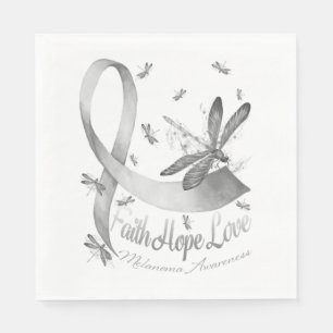 Serviette En Papier Faith Hope Love Melanoma Awareness Dragonfly