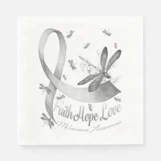 Serviette En Papier Faith Hope Love Melanoma Awareness Dragonfly
