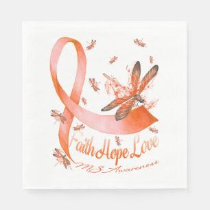 Serviette En Papier Faith Hope Love MS Awareness Dragonfly