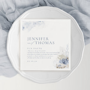 Serviette En Papier Faits amusants corail bleu et coquillages plage Ma