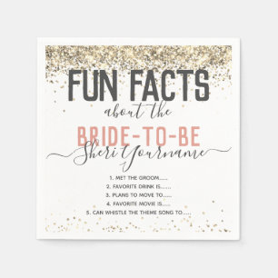 Serviette En Papier Faits amusants de fête de douche de mariée Or Pail