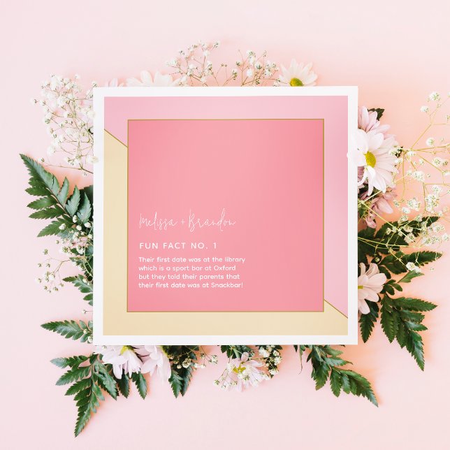 Serviette En Papier Faits amusants de mariage chic pastel rose or mode (Créateur téléchargé)