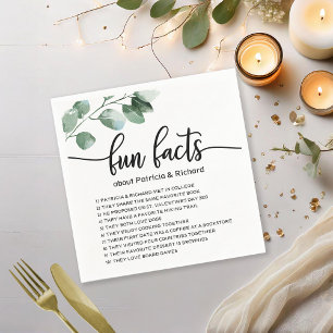 Serviette En Papier Faits Amusants Mariage Élégante Verdure