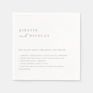 Serviette En Papier Faits amusants minimalistes pour Mariage