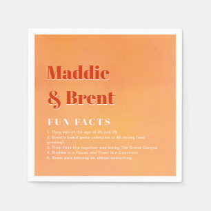 Serviette En Papier Faits Amusants Moderne Gras Orange Coucher de Sole