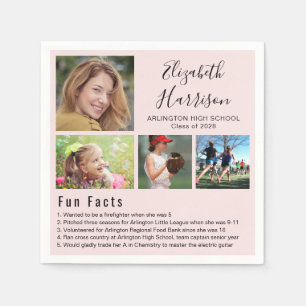 Serviette En Papier Faits amusants Photos Pink Graduation Napkins