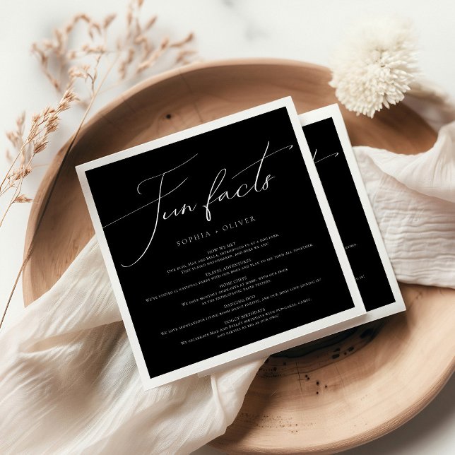 Serviette En Papier Faits amusants Simple Mariage moderne (Créateur téléchargé)