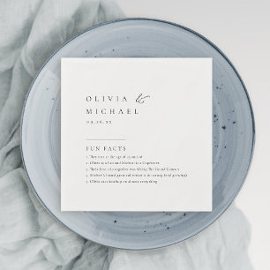 Serviette En Papier Faits amusants Simply Elegant Typographie Mariage 