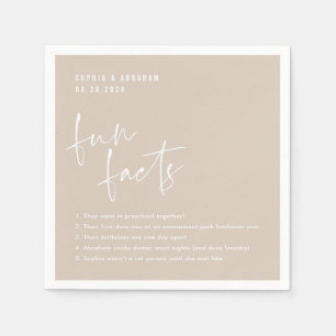 Serviette En Papier Faits amusants sur le couple Mariage de sable beig