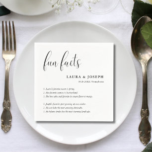 Serviette En Papier Faits amusants sur les mariages en noir et blanc a