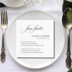 Serviette En Papier Faits amusants sur les mariages en noir et blanc a