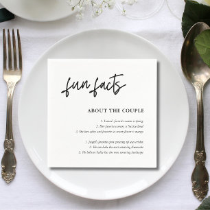 Serviette En Papier Faits Amusants sur les Mariages Noir et Blanc de S