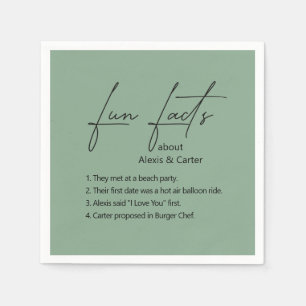Serviette En Papier Faits mariages Fun Sur Sage Green