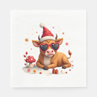 Serviette En Papier Fall Highland Cow Pumpkin Bow Christmas Girls Kids