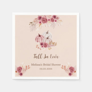 Serviette En Papier Fall In Love Boho Pink Pumpkin Bridal Shower 