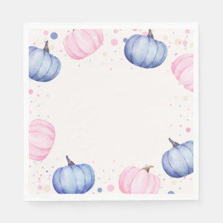 Serviette En Papier Fall Pumpkin Gender Reveal Napkins Pink Blue