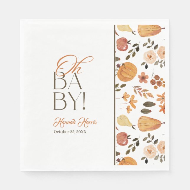 Serviette En Papier Fall Theme Baby Shower  (Devant)