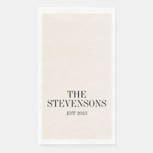 Serviette En Papier Famille Classique stylish Nom Est Date Ivory