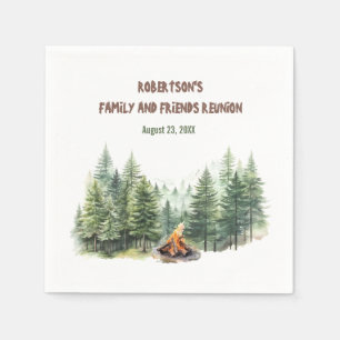 Serviette En Papier Famille Pine de Reunion bois feu de camp