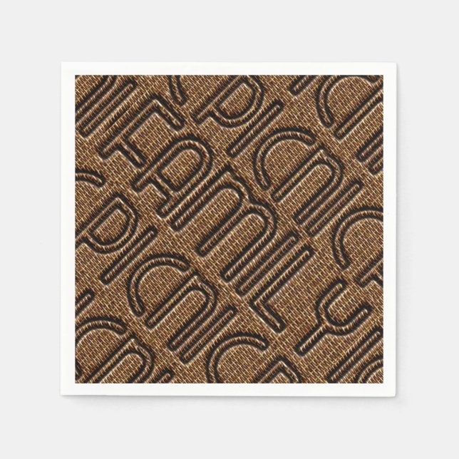 Serviette En Papier Famille Pique-nique Funny Typographie d'osier Part (Devant)