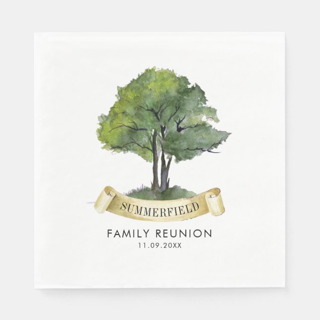 Serviette En Papier Famille Réunion généalogique Arbre Cousins papier  (Devant)