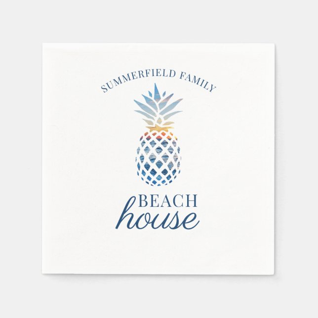 Serviette En Papier Famille Réunion Tropical Ananas Nautique Personnal (Devant)