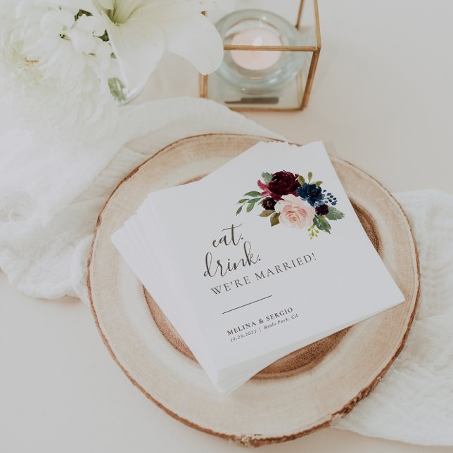 Serviette En Papier Fancy Classic Manger Boire Nous sommes mariés Mari (Créateur téléchargé)