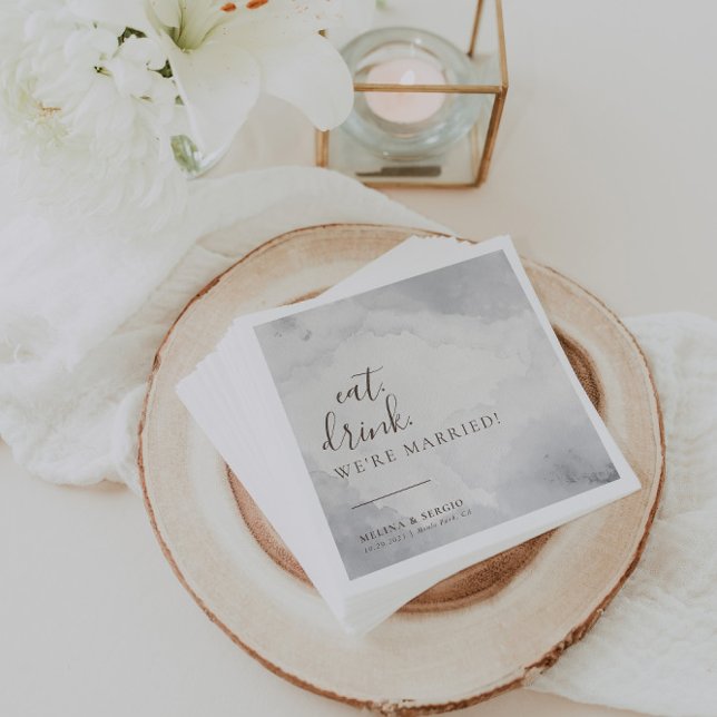 Serviette En Papier Fancy Classic Manger Boire Nous sommes mariés Mari (Créateur téléchargé)