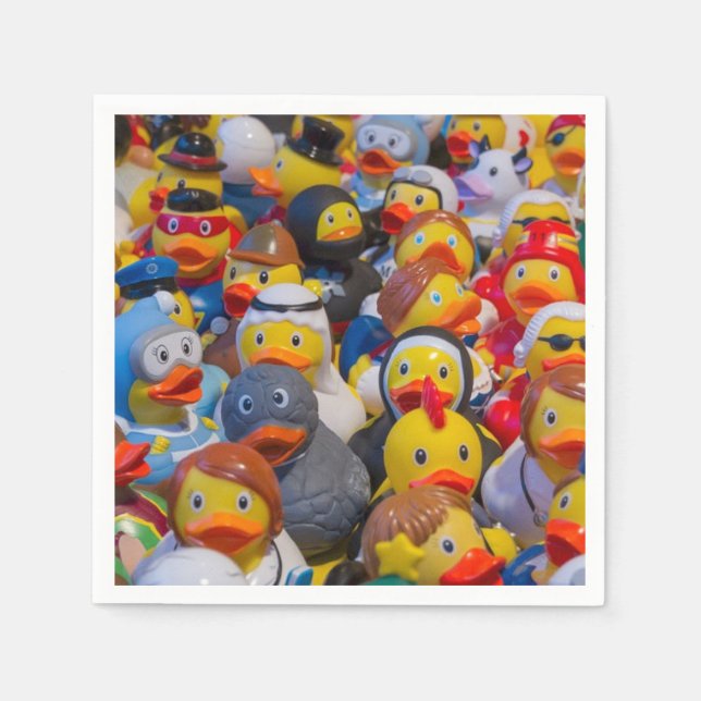 Serviette En Papier Fancy Dressed Yellow Plastic Ducks (Devant)