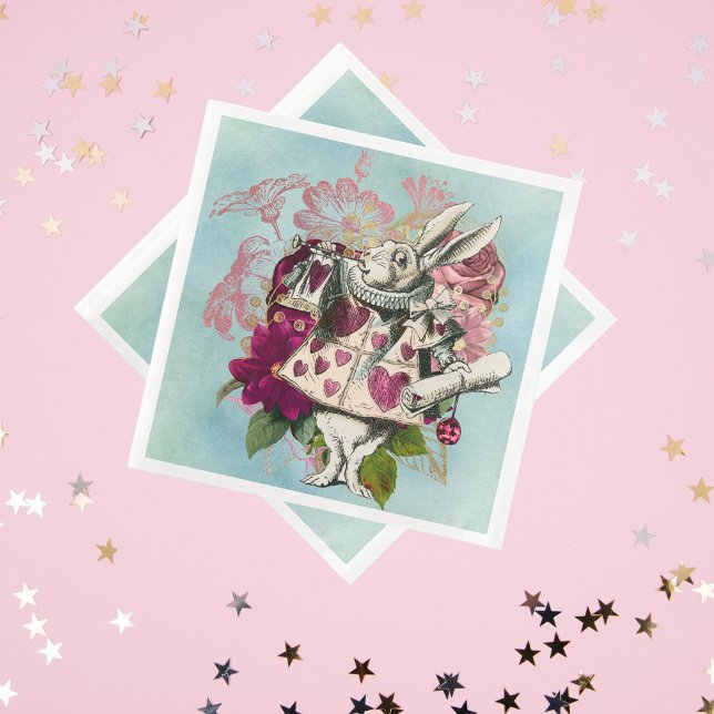 Serviette En Papier Fancy Wonderland White Rabbit (Créateur téléchargé)