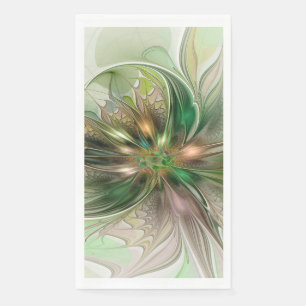 Serviette En Papier Fantaisie Abstraite Moderne Colorée Fractale