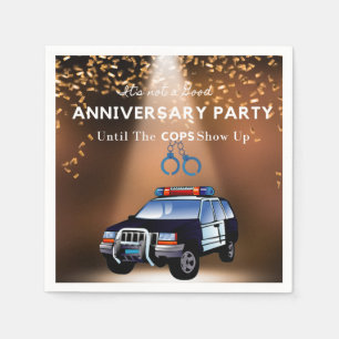 Serviette En Papier Fantaisie Anniversaire Jusqu'À Ce Que Les Policier