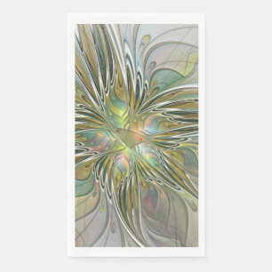 Serviette En Papier Fantaisie florale Art fractal moderne Fleur avec o