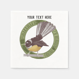 Serviette En Papier Fantal NZ Oiseau Natif Nouvelle-Zélande Aotearoa N