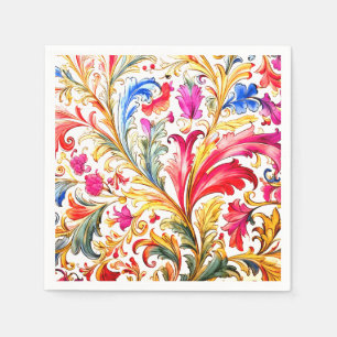 Serviette En Papier Fantastique design florentin Feuilles