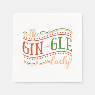 Serviette En Papier Fantastique Gin-gle Lady Noël   Serviette de table