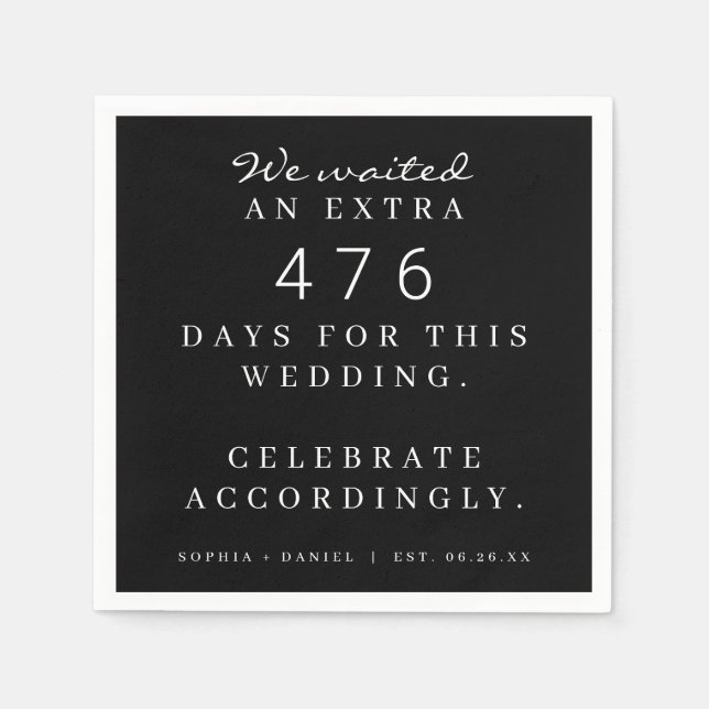 Serviette En Papier Fantastique Mariage Pandémique En Conséquence Nous (Devant)