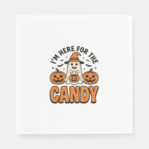 Serviette En Papier Fantôme d'Halloween ici pour les bonbons Mignon Vi