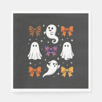 Serviette En Papier Fantôme Mignon avec Ruban Design Halloween_1