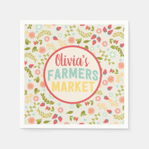 Serviette En Papier Farmers Market Floral Anniversaire de fête Napkins