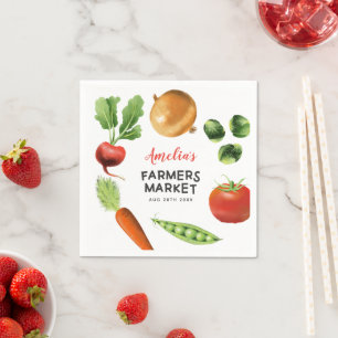 Serviette En Papier Farmers Market Thème Anniversaire Fête