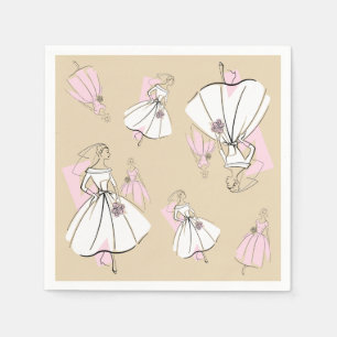 Serviette En Papier Fashion Bride Neutral Multi Papier serviettes
